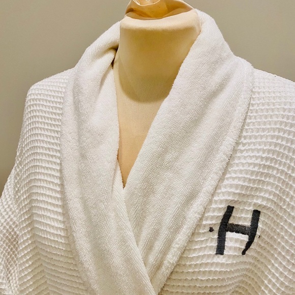 Pottery Barn Lined Waffle Weave Resort Robe L & XL - Picture 2 of 8